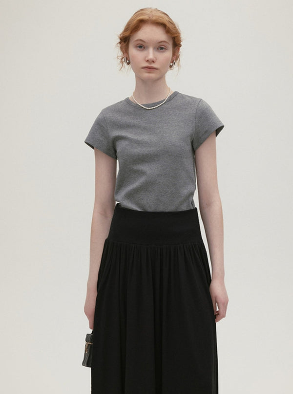 Straight Shoulder Small Flying Sleeve Top