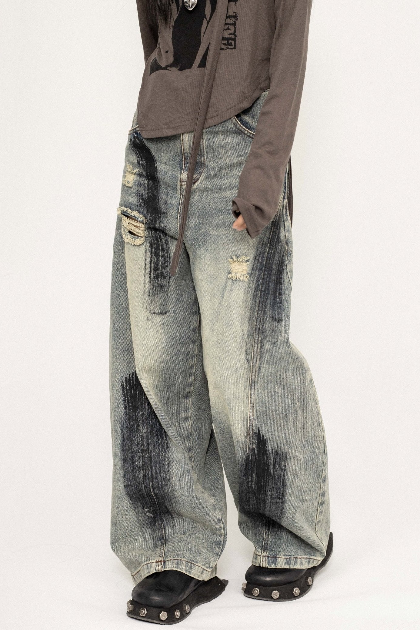 American Retro Loose Wide-Leg Jeans