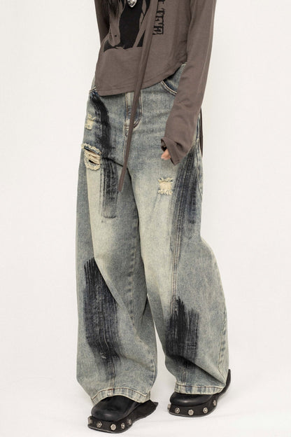 American Retro Loose Wide-Leg Jeans