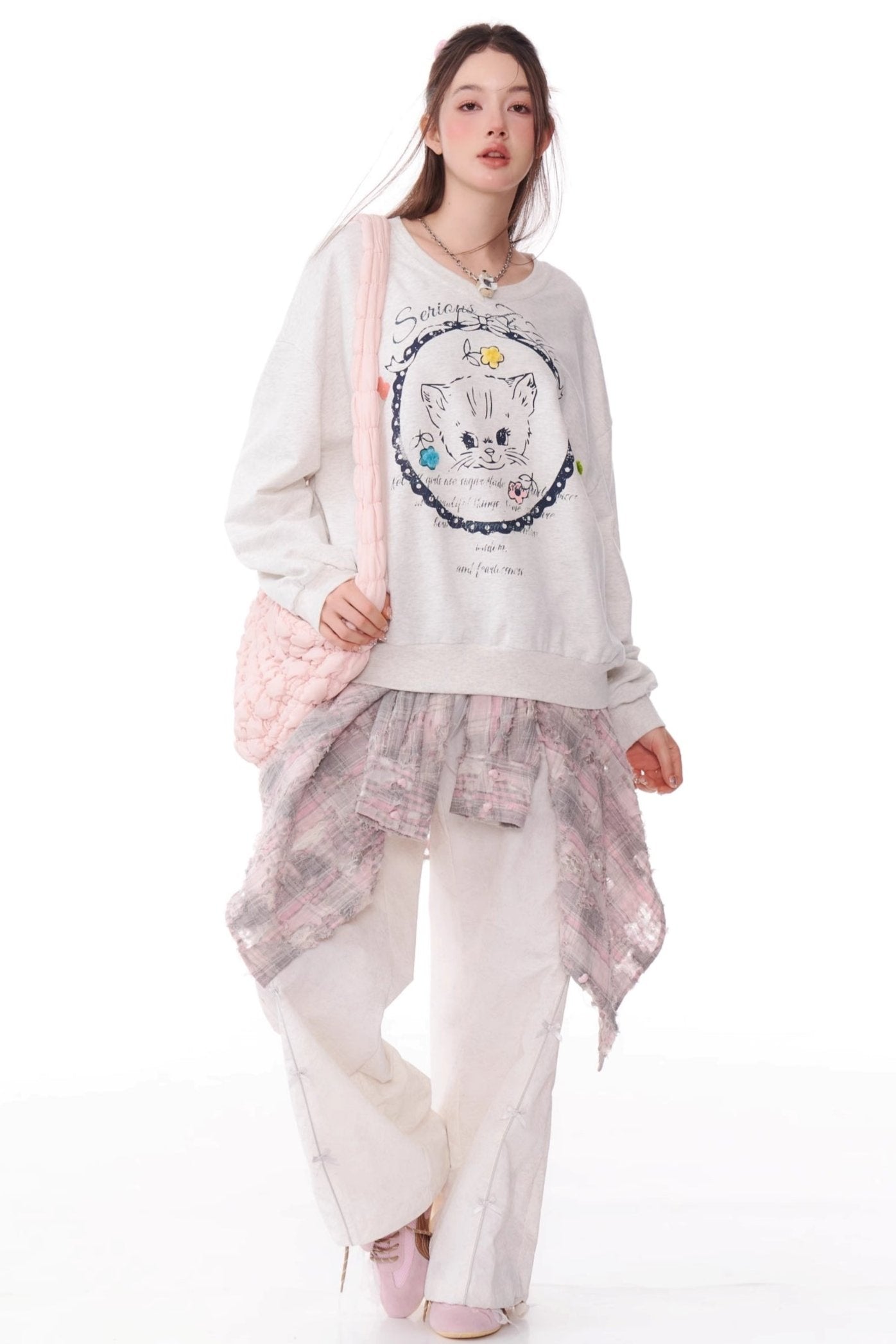 Streetwear Cat Friends Drawstring T-Shirt Hoodie main image 1