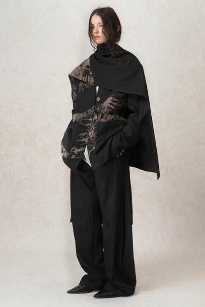 Loose Fit Structured Velvet Jacket