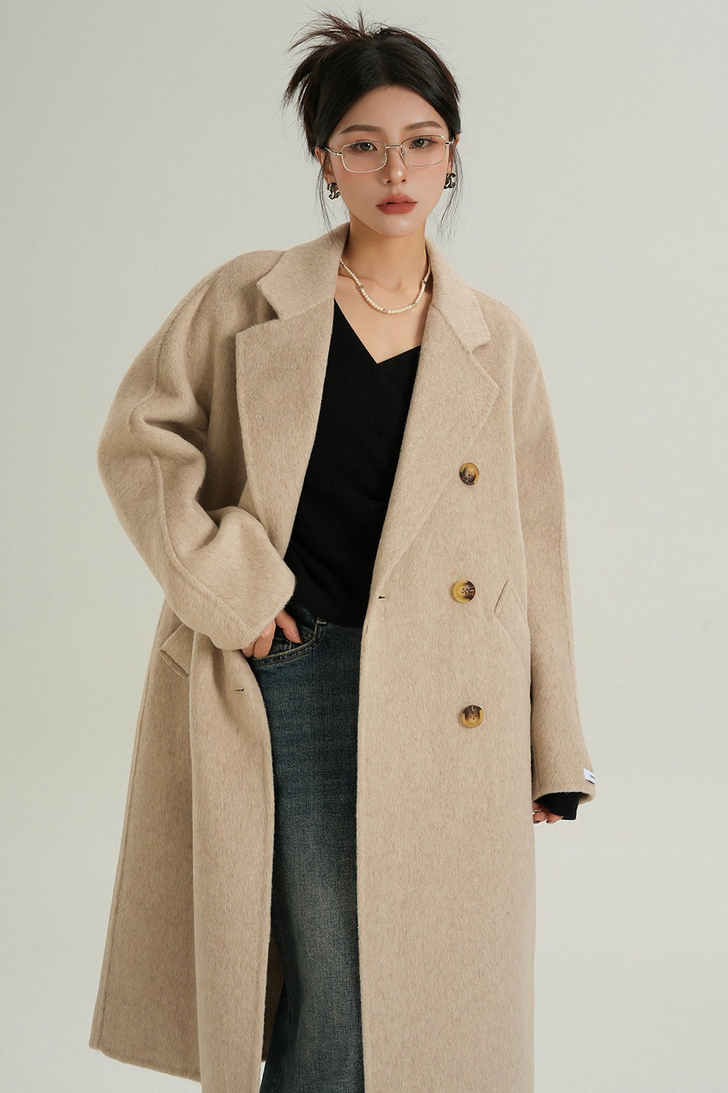 Double-Breasted Wool Suit Coat