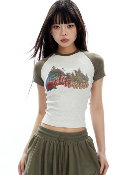 Retro Graphic Crop Tee T-Shirt