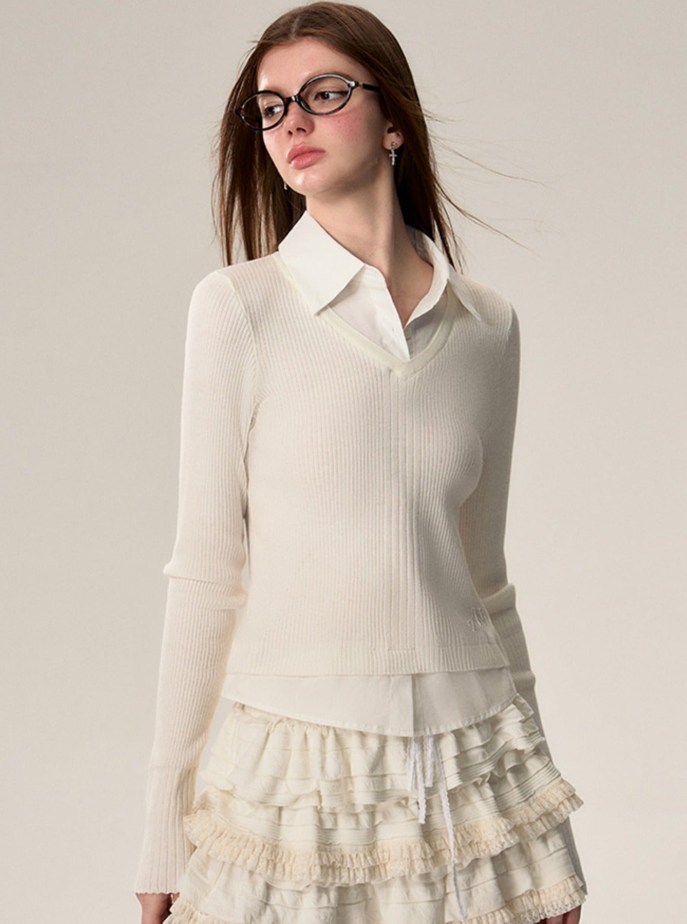 slim-fit knit top