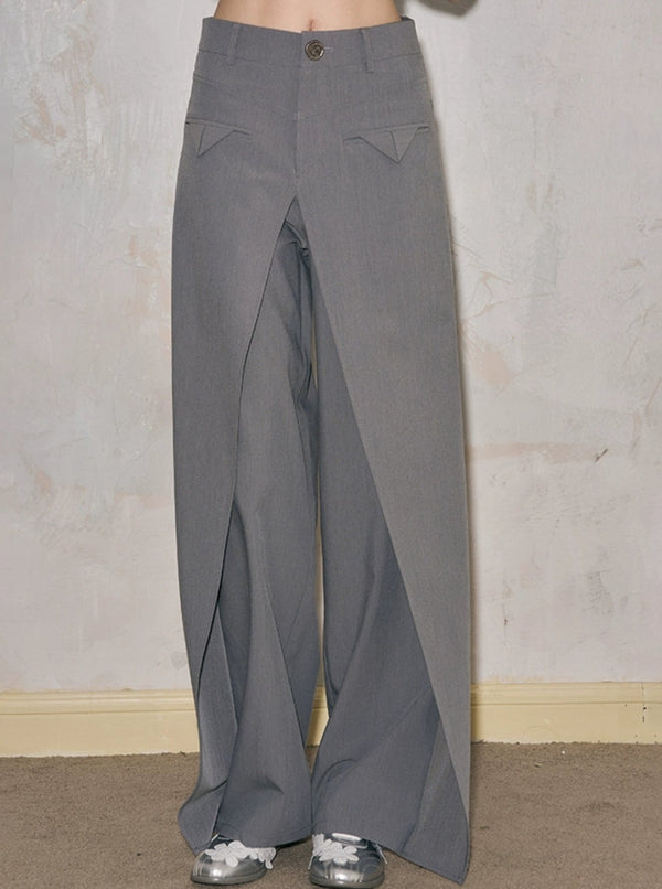 Deconstructed Wide Leg Pants