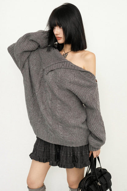 Multi-Way Loose Knit Sweater