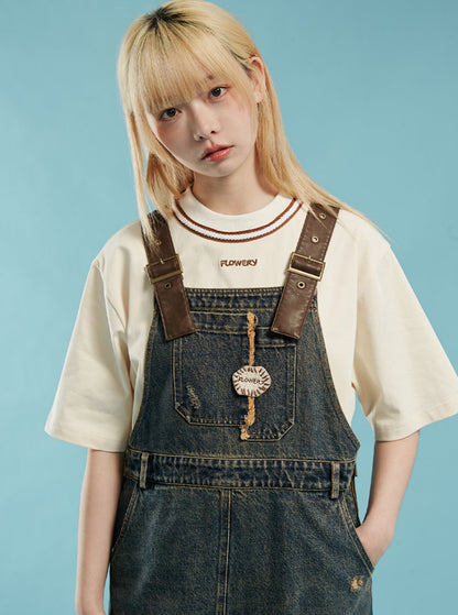 Adventure Diary Denim Strap Dress