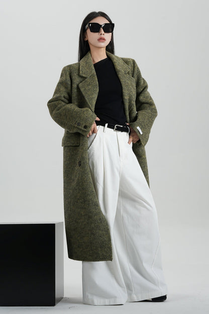 Reversible Tweed Wool Coat