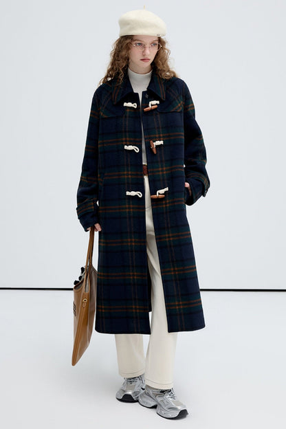 Textured Wool Check Coat