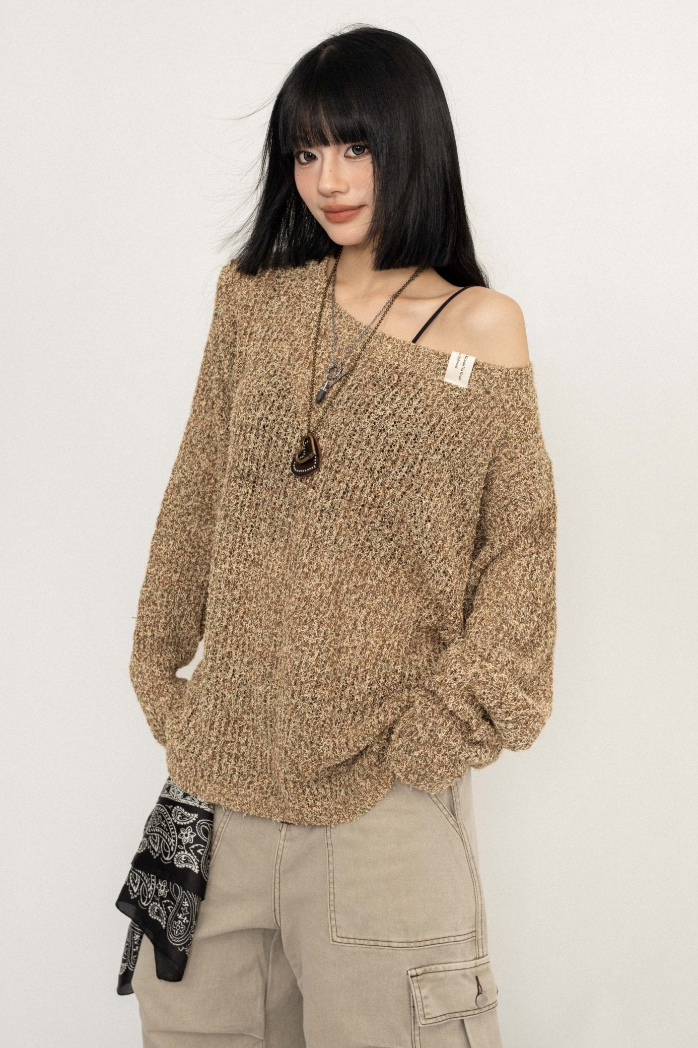 American Cut-Out Blouse Long Sleeve Top