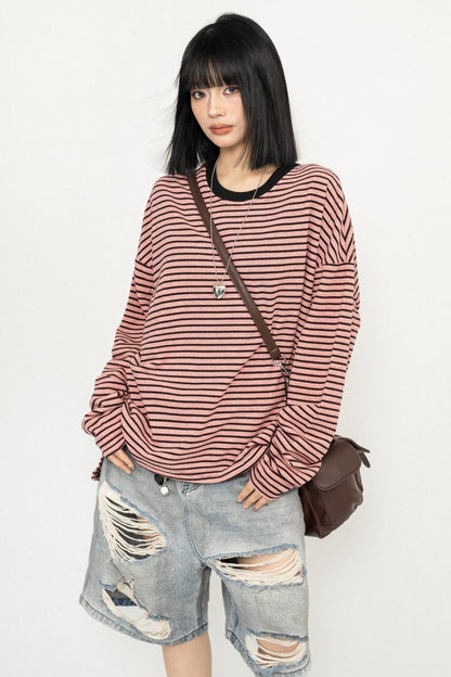 Simple Striped Long Sleeve T-Shirt