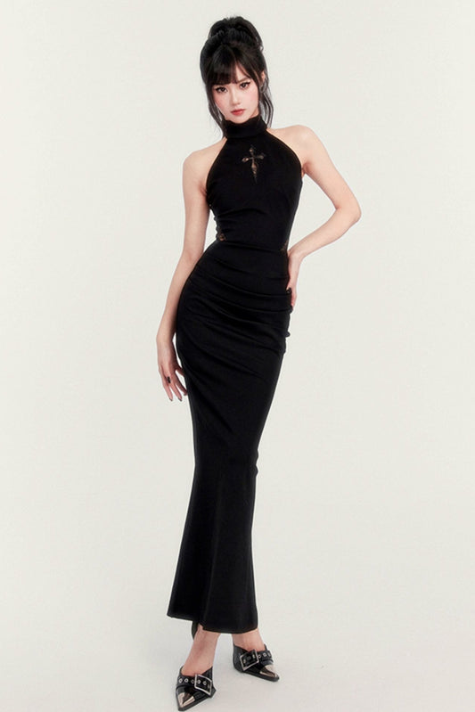 Fatal Flirtatious Halterneck Maxi Dress