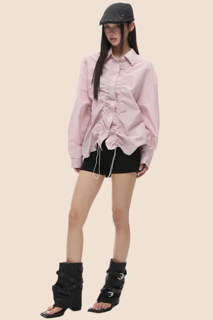 Loose Fit Gathered Shoulder Shirt