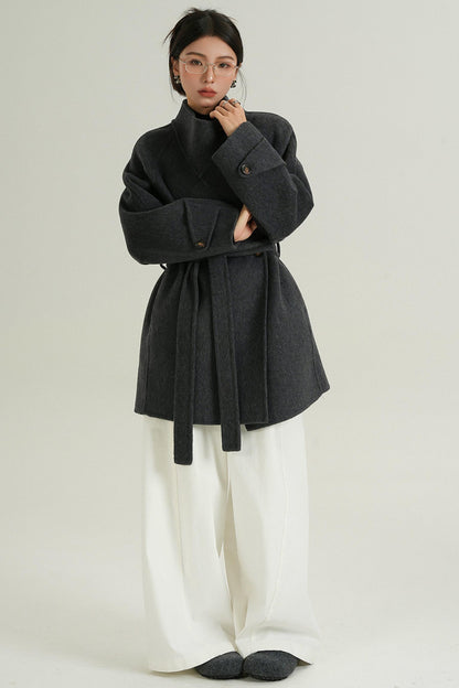 Half-Turtle Midi Wool Coat