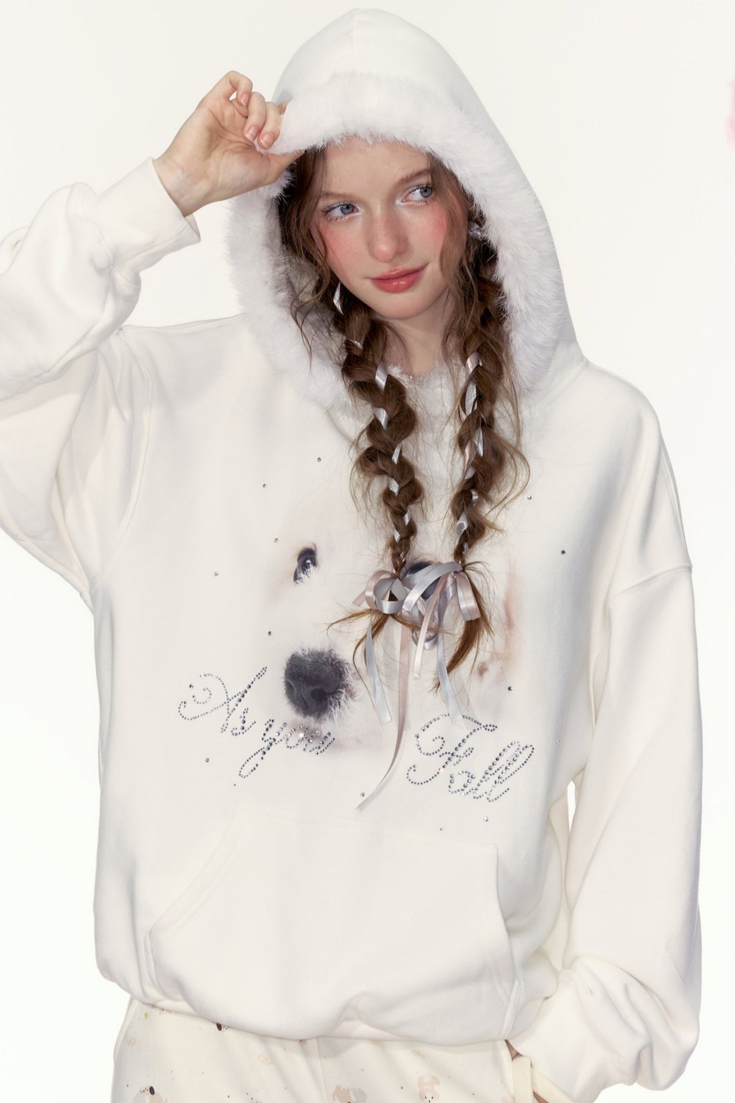 Sweet And Casual Hooded Sweatshirt