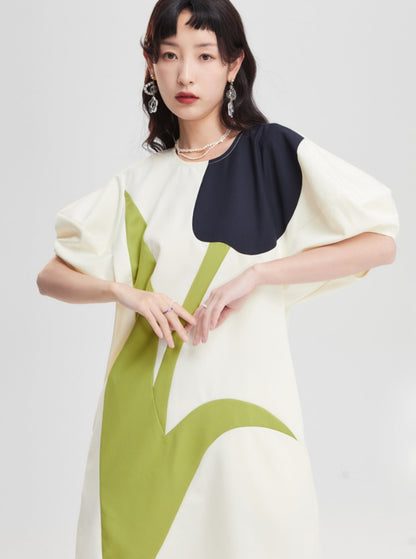 Chinese style puff sleeves high-end dress