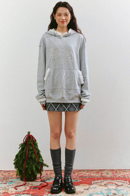 Bow Design Grey Sweatshirt