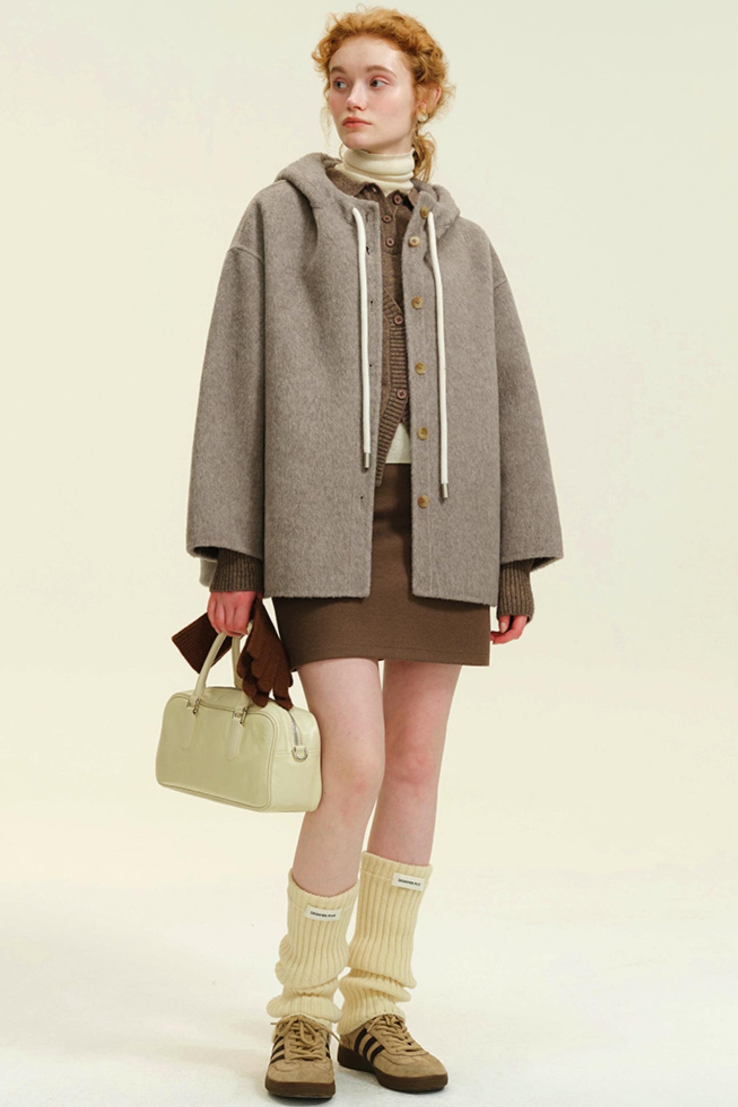 Cropped Tweed Cape Coat