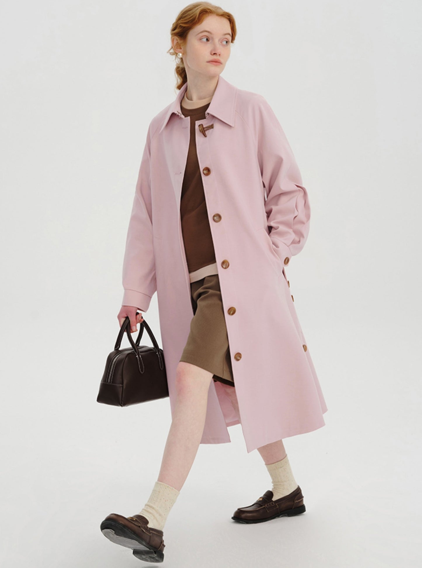 Classic Pink Buttoned Coat