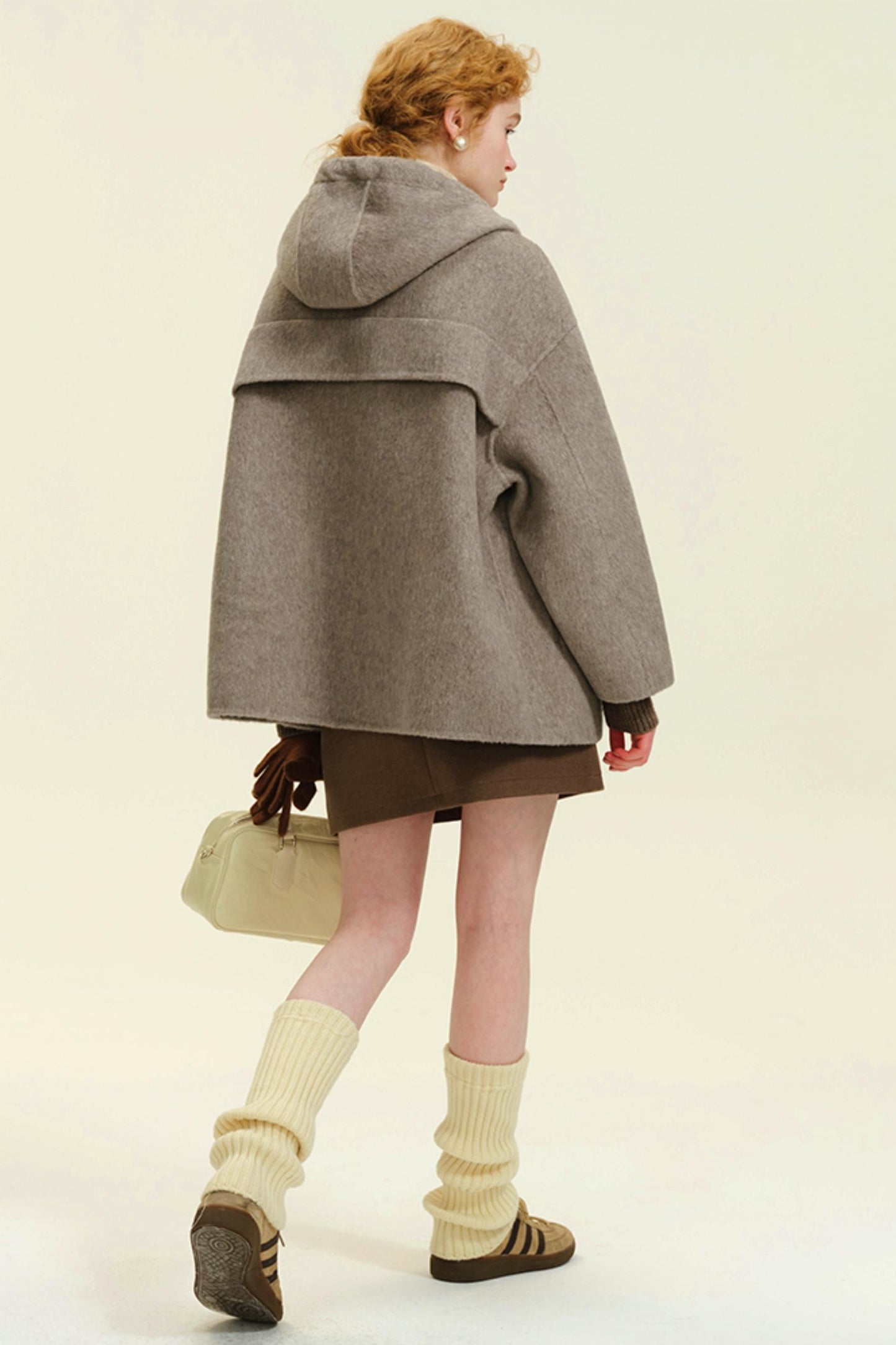 Cropped Tweed Cape Coat