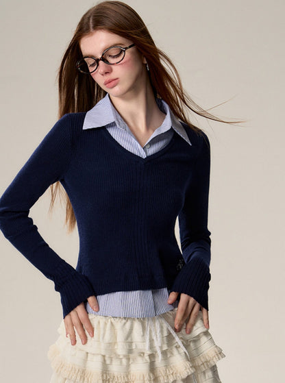 slim-fit knit top