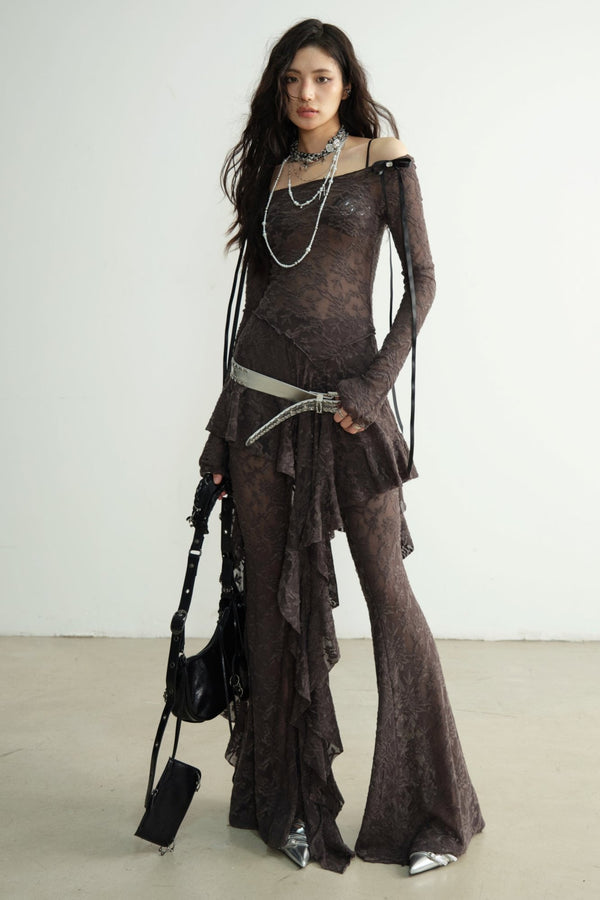 Dunkle Streuner Fee Unregelmäßiger Rüsche Ödland Aufbau 