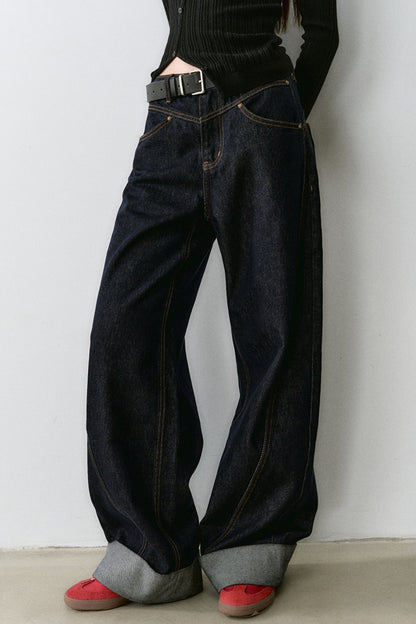 Lockere Cuffed Jeans Set-Up 