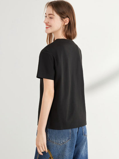 Kurzärmeliges Body Print Top