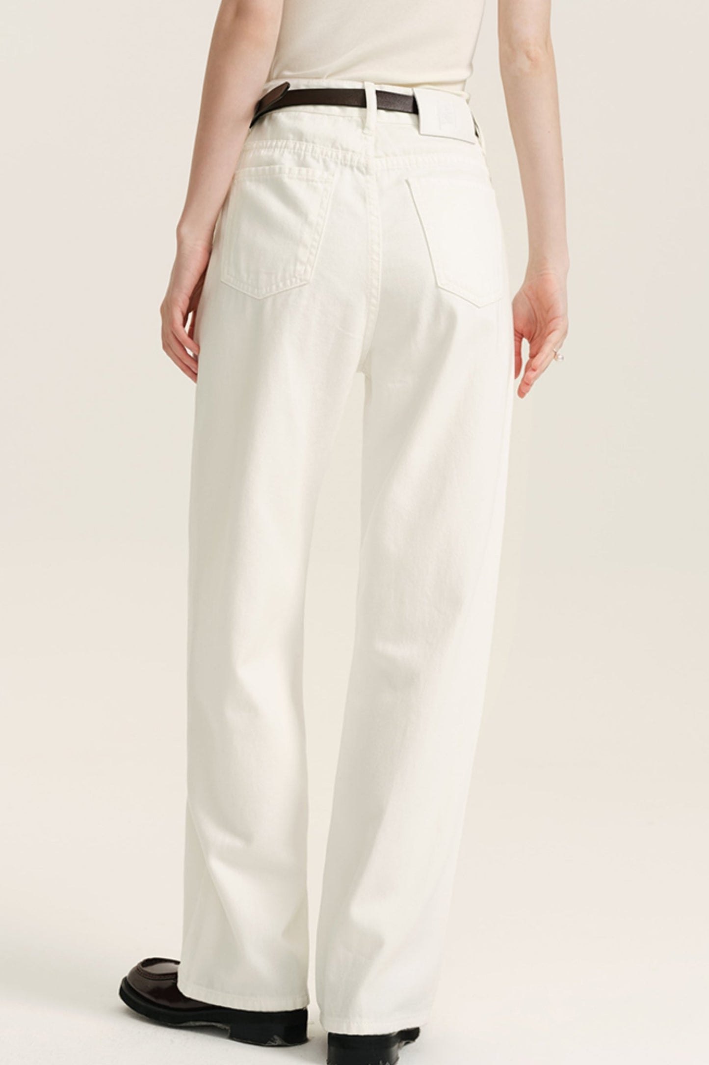 White Tencel Wide-Leg Pants