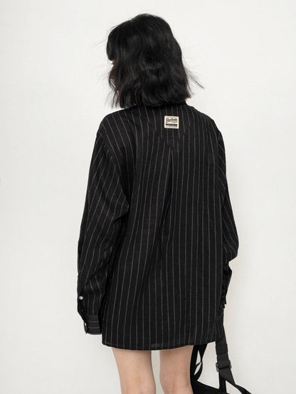 Japanese Simple Thin Striped Top