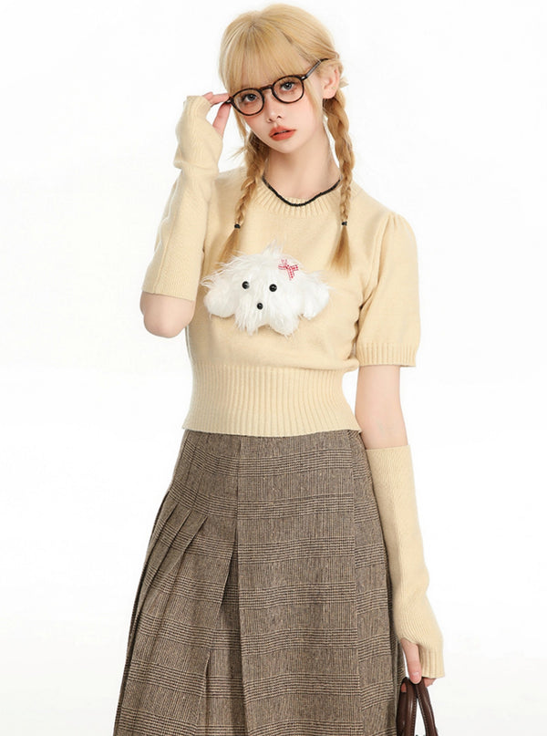 Gentle Multicolor Puppy Knit Shirt