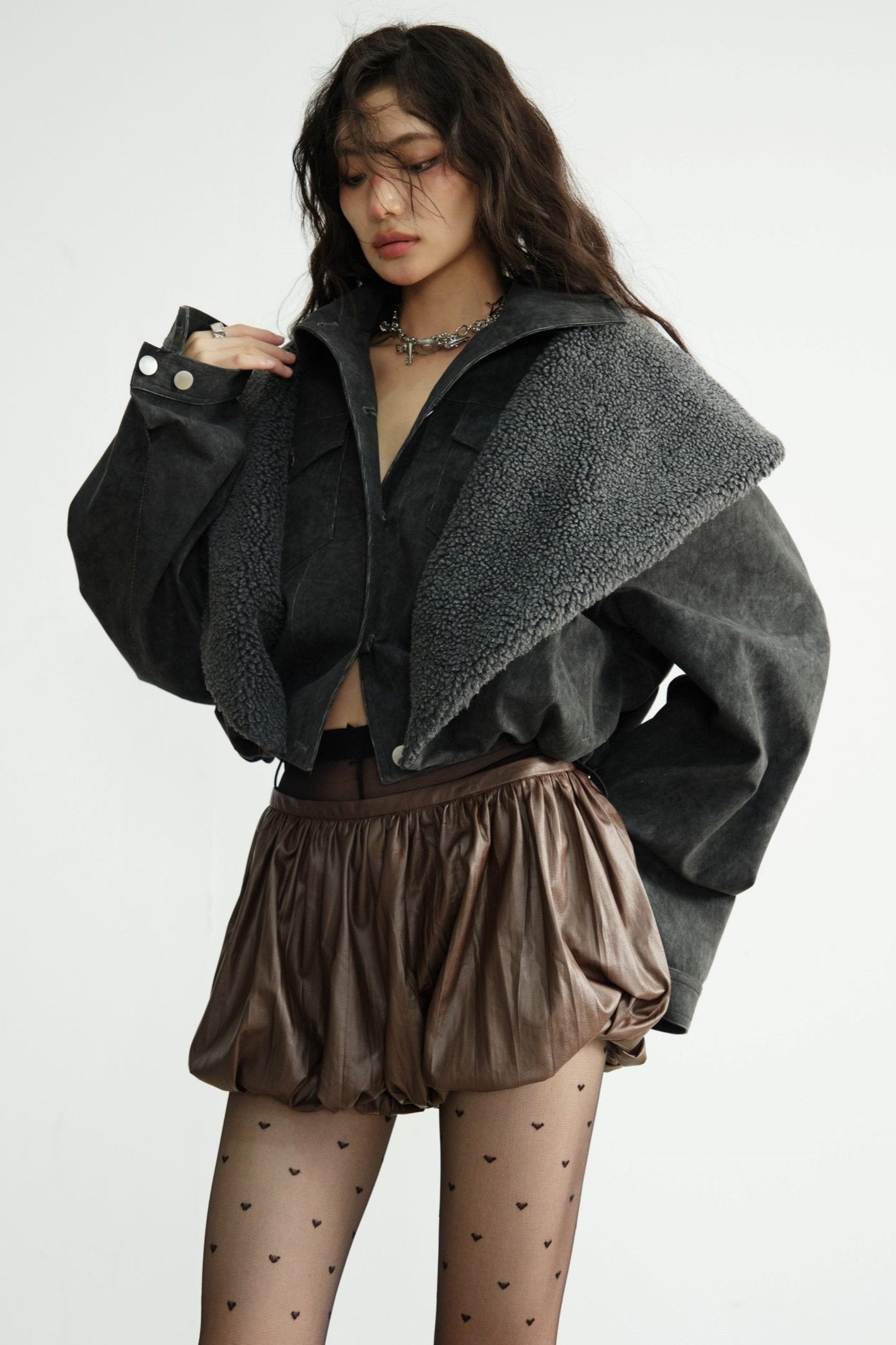 Fake Two-Piece Cropped Jacket