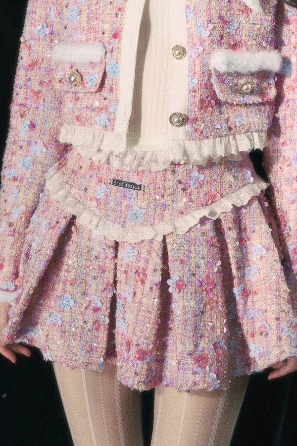 작은 향기 핑크 스커트 세트업 