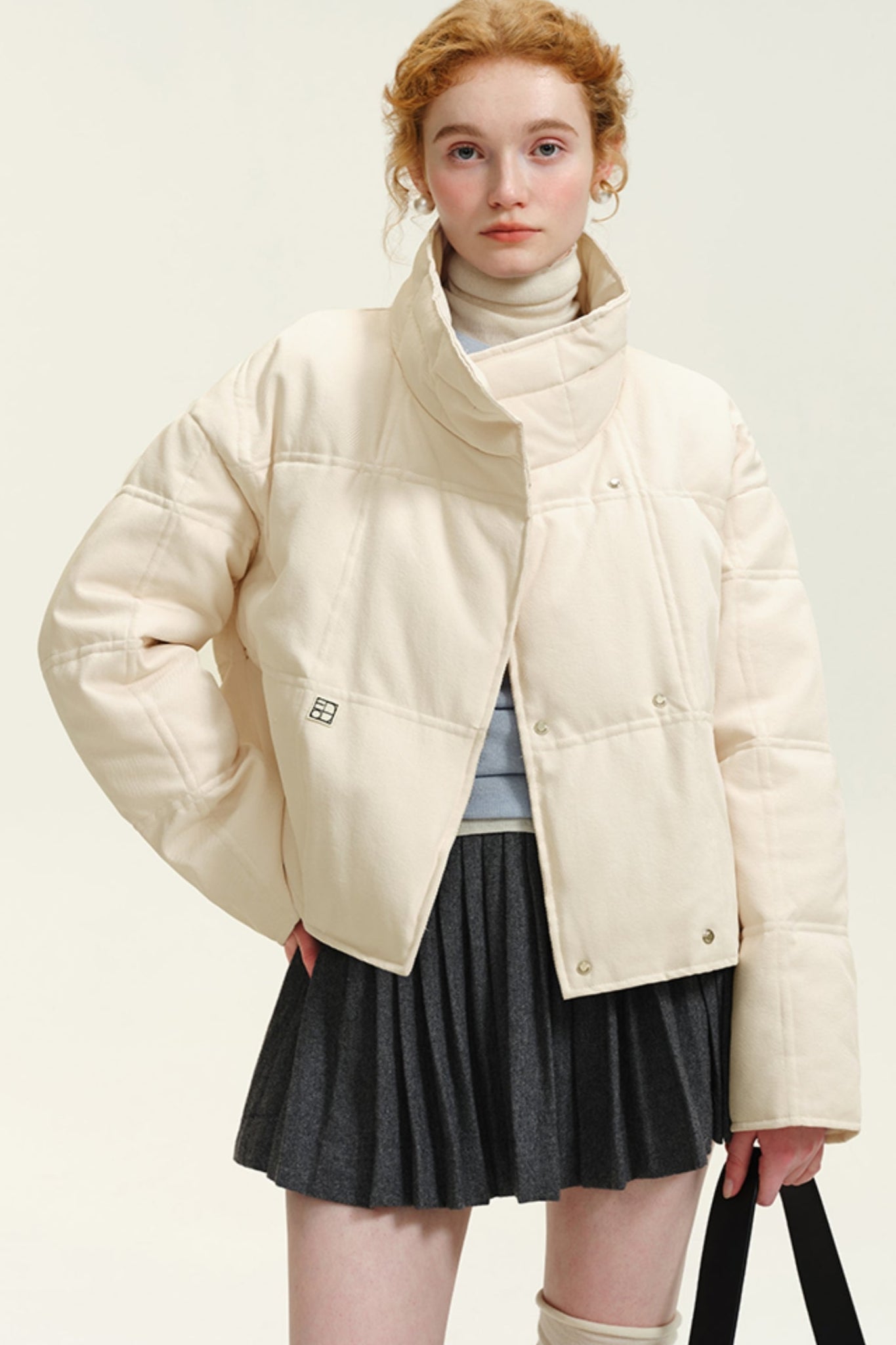 Solid White Down Padded Jacket