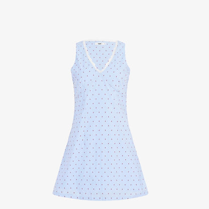 Lace-Trimmed V-Neck Dress