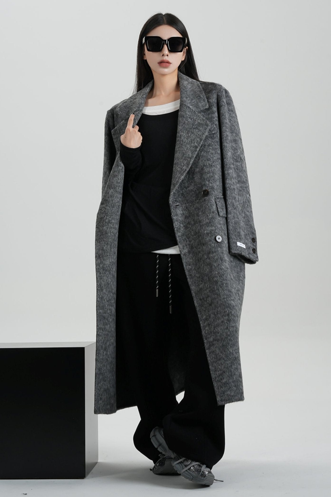 Reversible Tweed Wool Coat