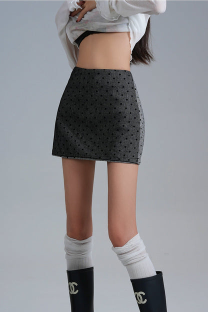 Niche Polka Dot High Waist A-Line Skirt