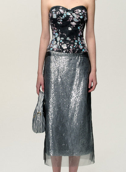 Summer Skin-Friendly Sequin Skirt