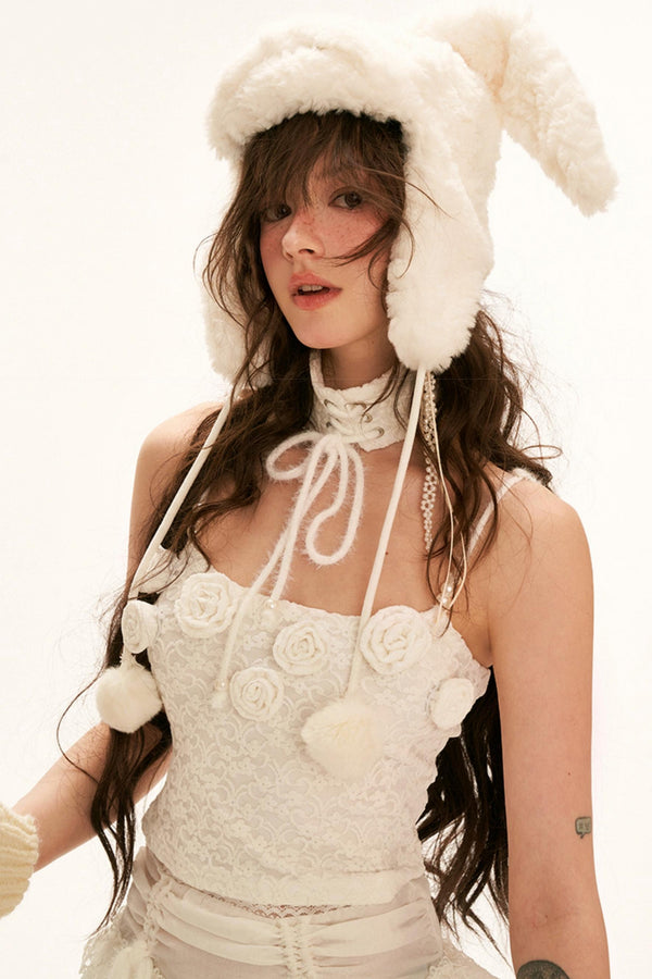 슬림 플라워 레이스 캐미솔 세트 