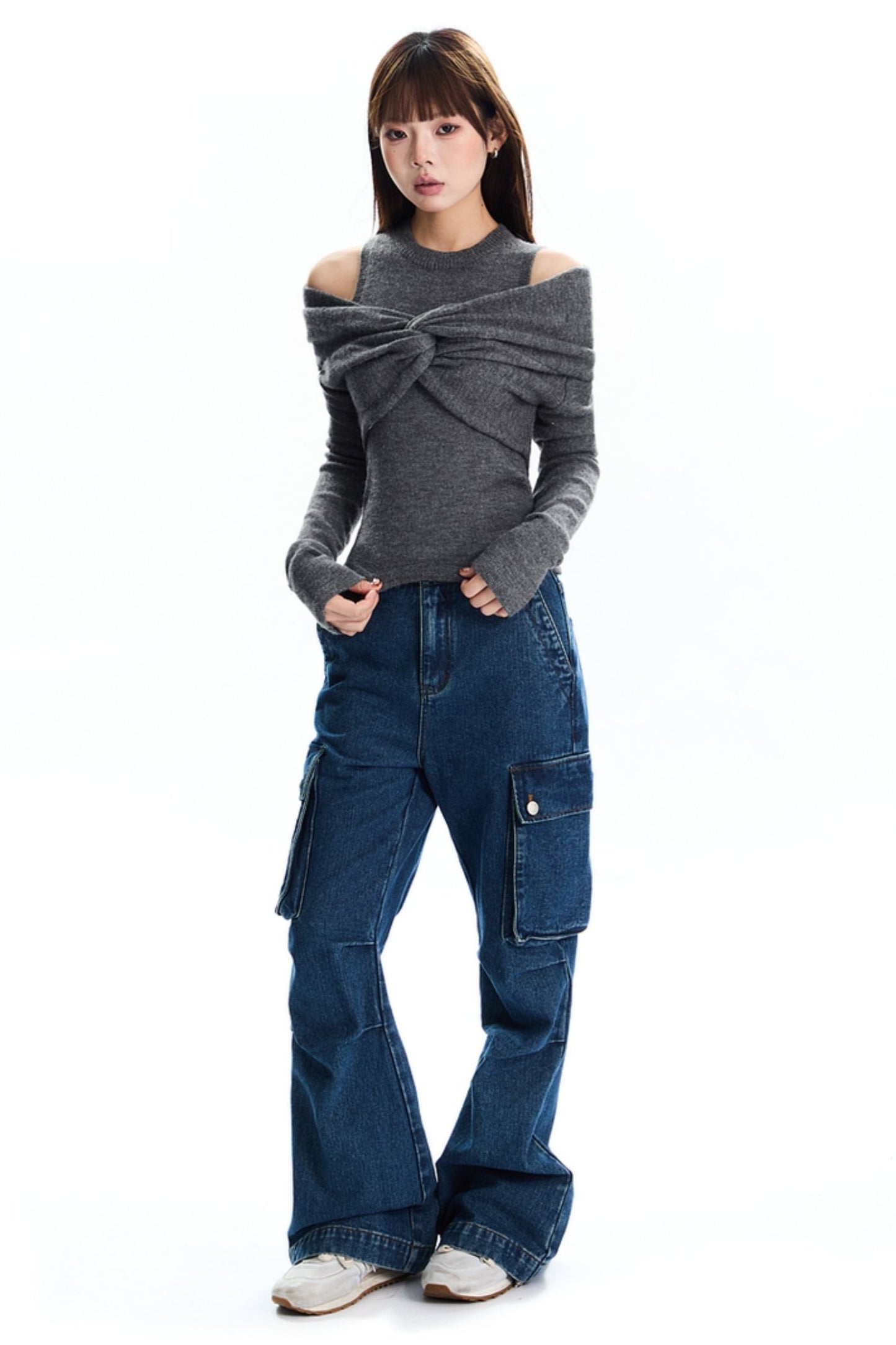 [New on September 19] APEA winter design twisted turtleneck halterneck knit two-piece top