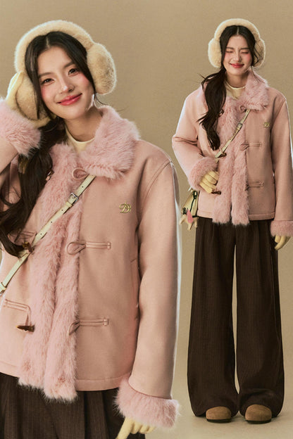 Suede Fur Collar Jacket