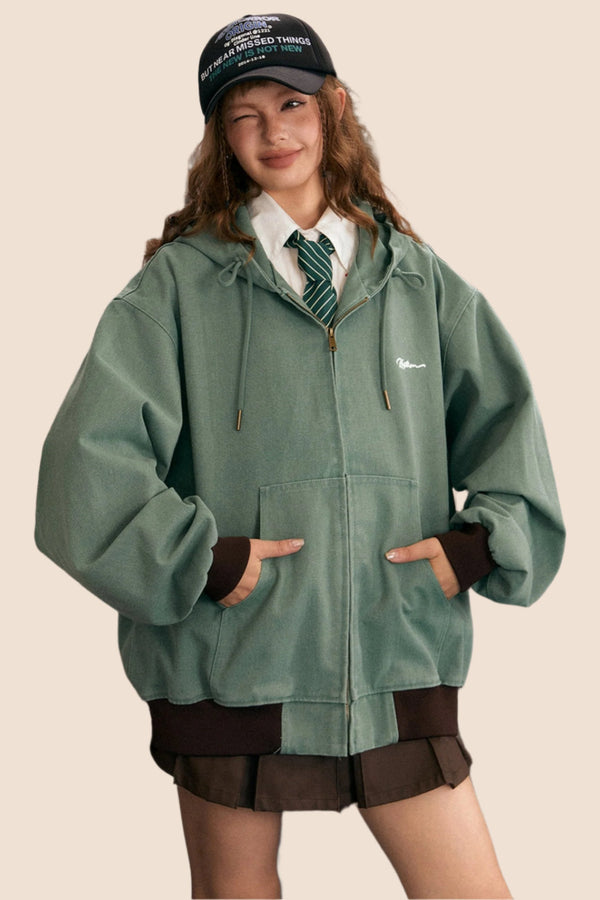 Hooded Retro Distressed Jacket