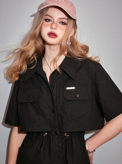 Two-In-One Cargo Shirt Dress