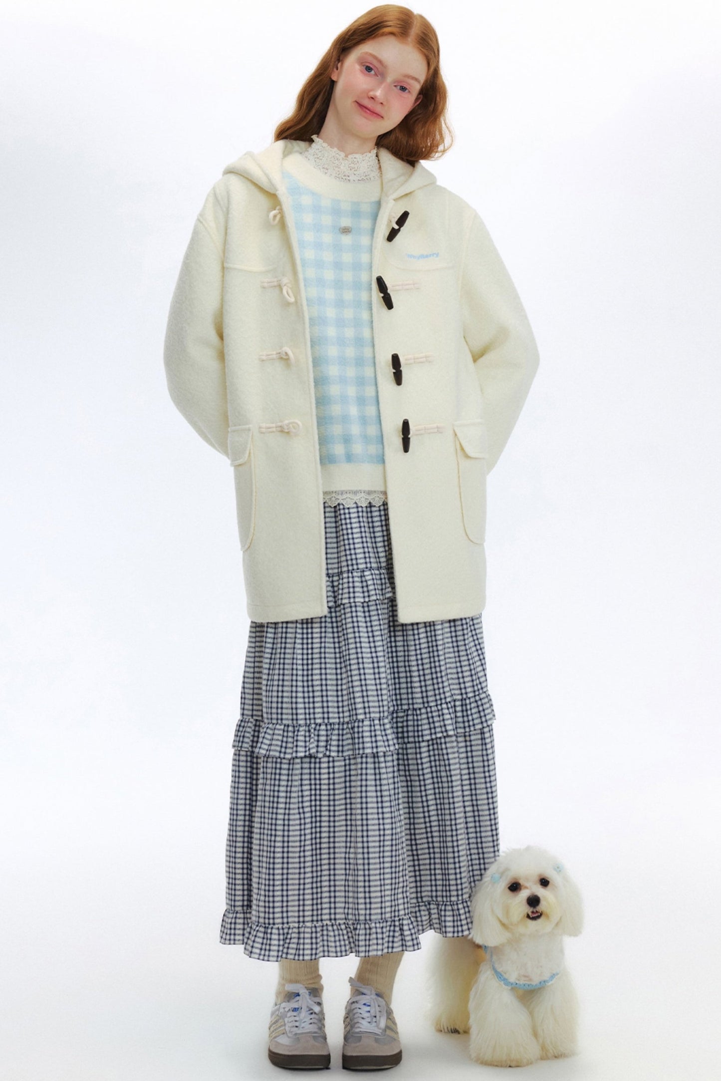 Puff Academy Hooded Tweed Coat