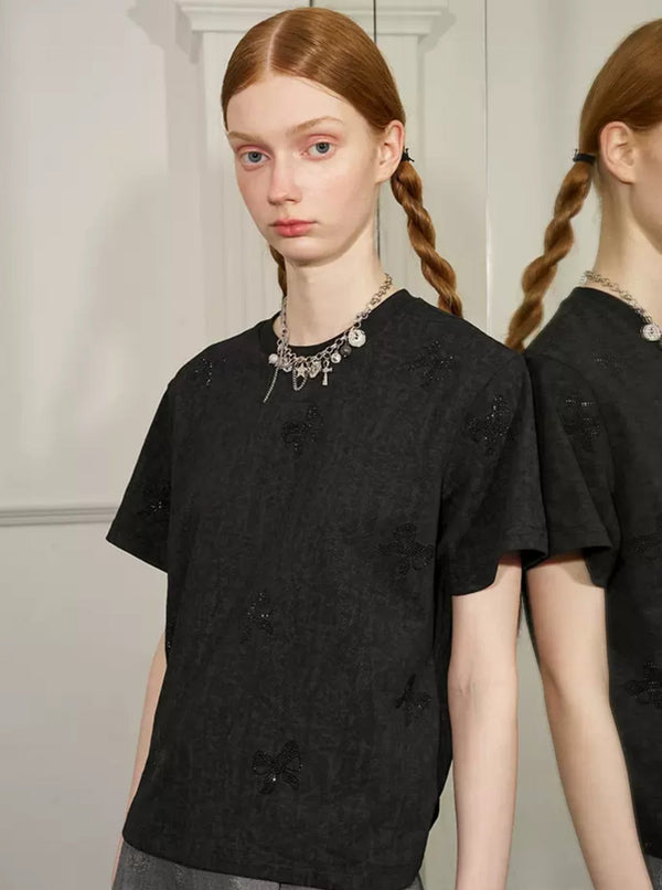Versatile Bow Hot Diamond T-Shirt