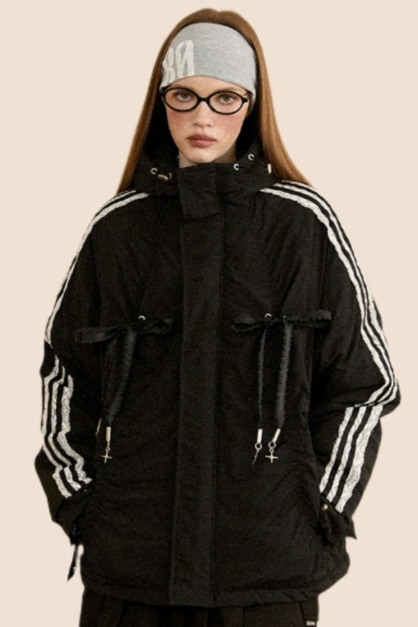 빈티지 리본 레이스 카고 재킷 