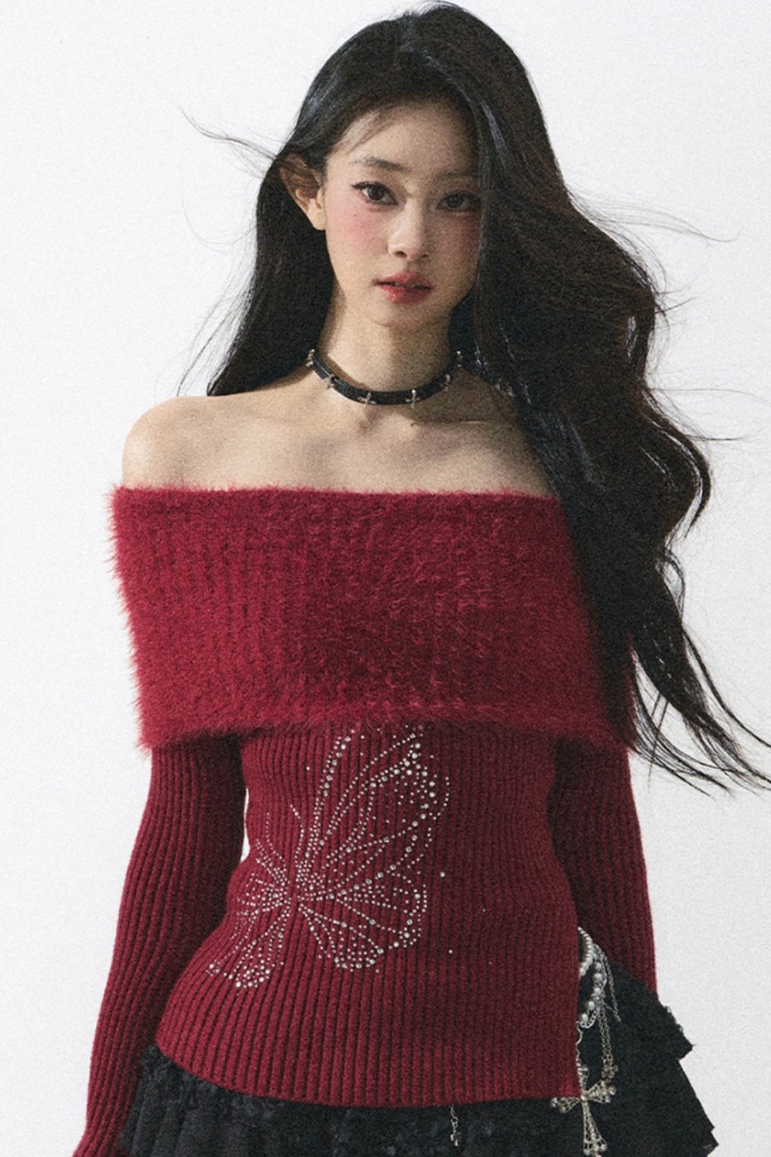 Sapporo ONE-SHOULDER KNIT SWEATER