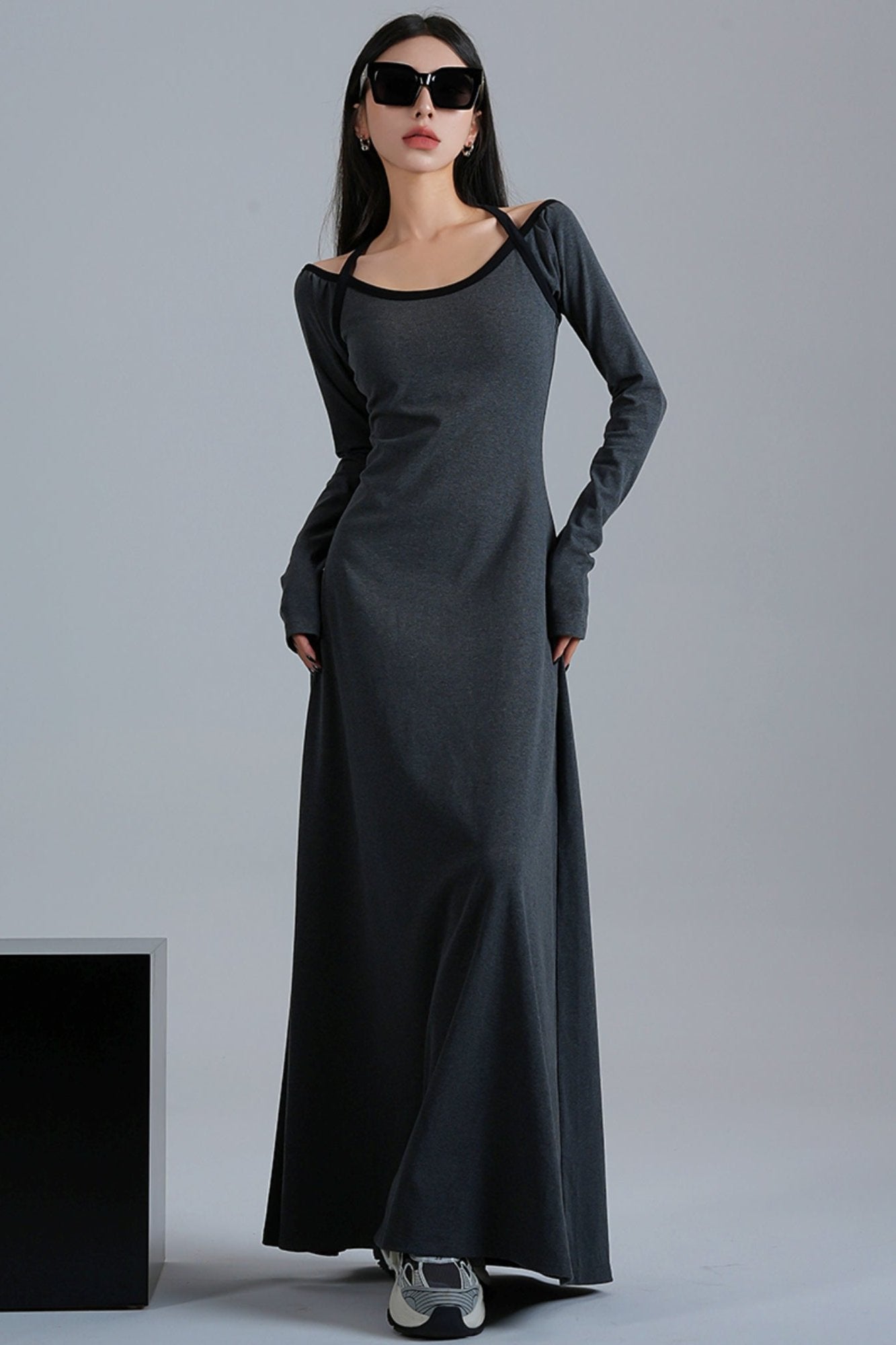 Original Black Slim Fit Midi Dress