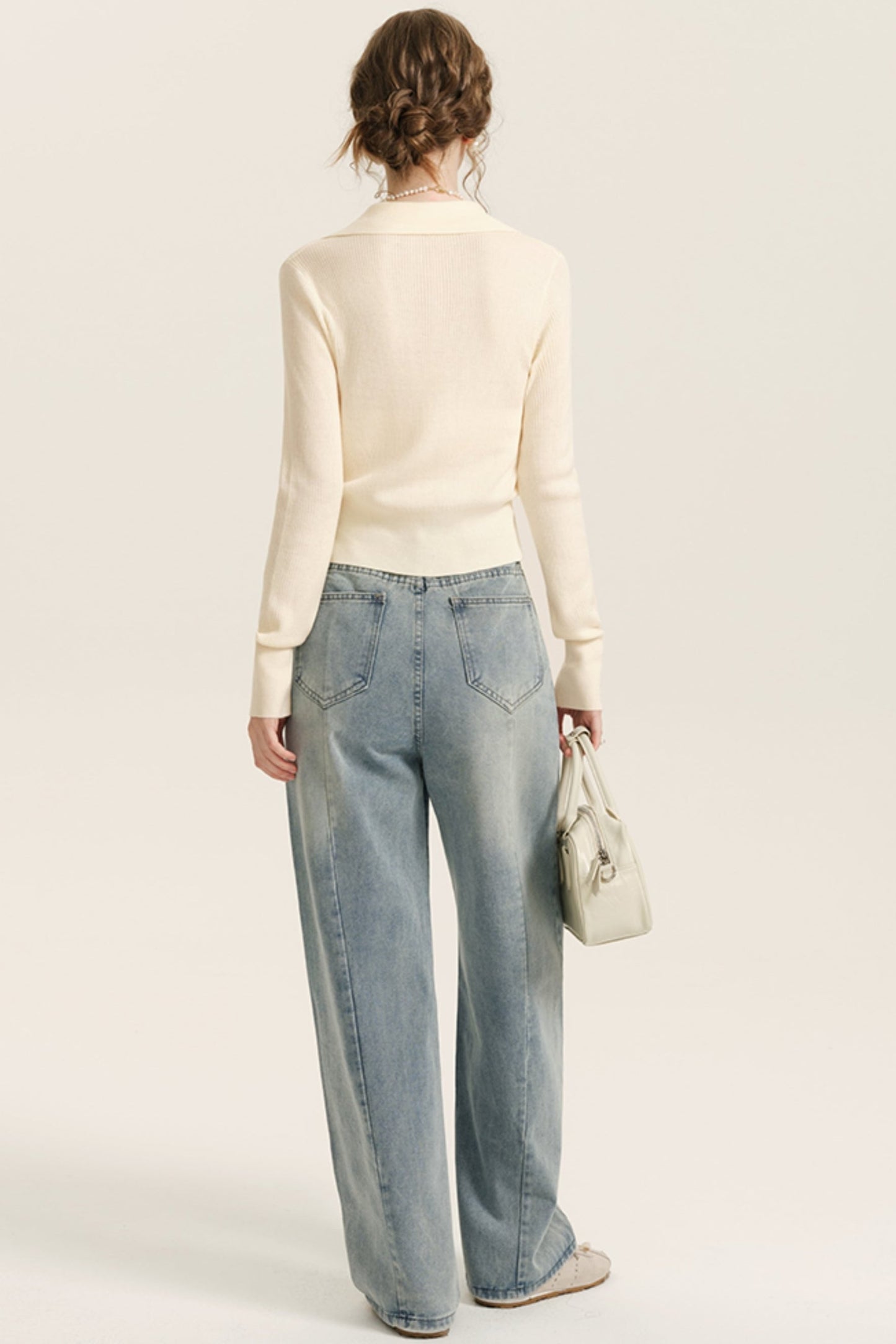 Light Wash High-Waist Wide-Leg Jeans