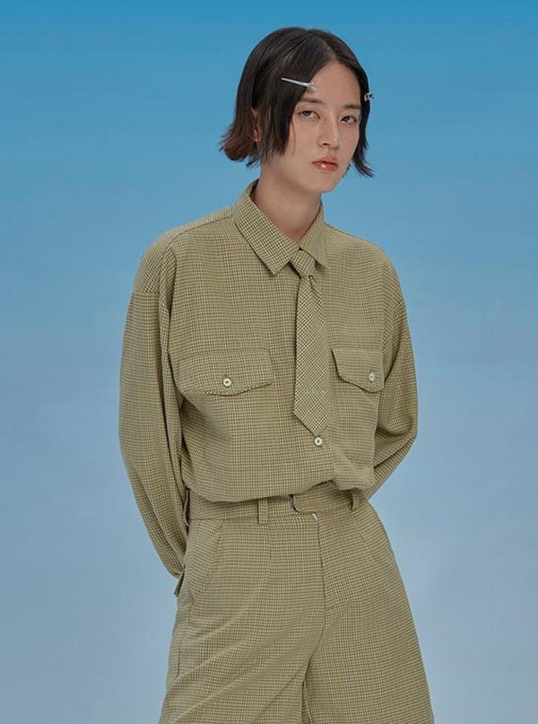 College Style Tie Front Shirt